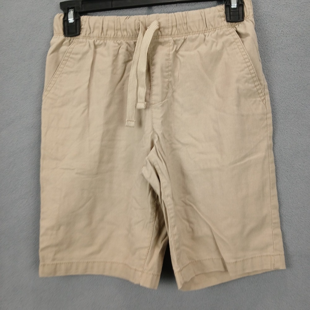 Wonder Nation Shorts Kids L10-12 Beige Cotton Stretch Elastic Waist Drawstring